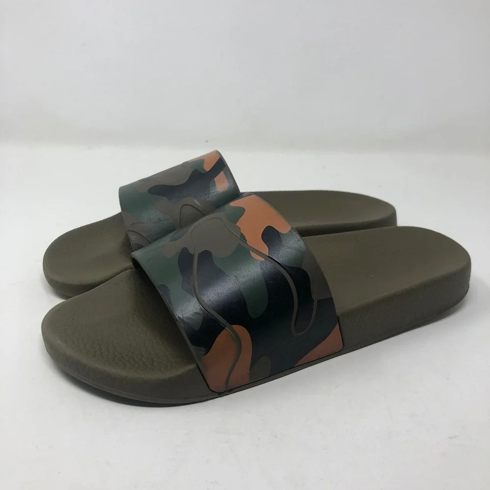 Valentino Garavani Camo Print Rubber Slide Sandals Mens‎ 41 8 Green HM873 Italy